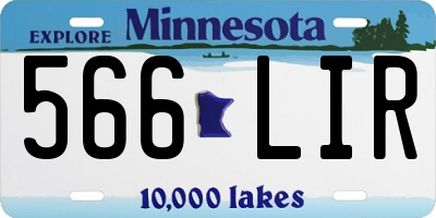 MN license plate 566LIR