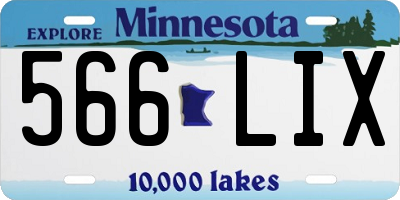 MN license plate 566LIX