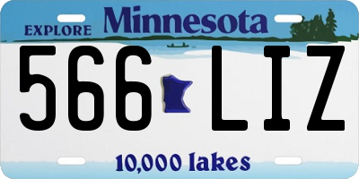 MN license plate 566LIZ