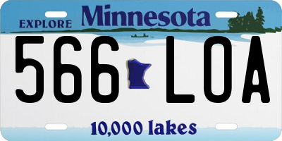MN license plate 566LOA