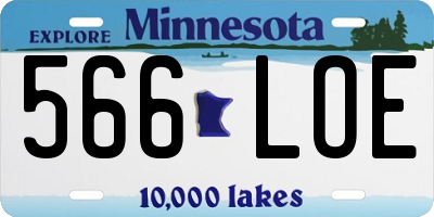 MN license plate 566LOE