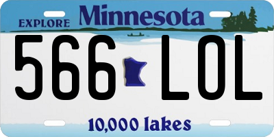 MN license plate 566LOL
