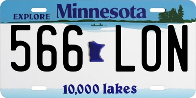 MN license plate 566LON