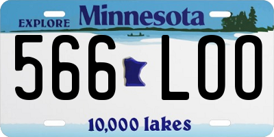MN license plate 566LOO