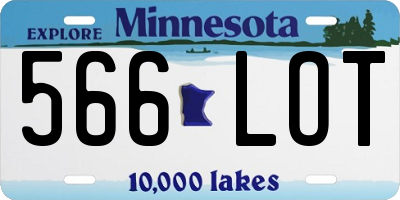 MN license plate 566LOT