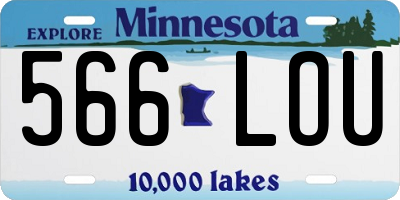 MN license plate 566LOU
