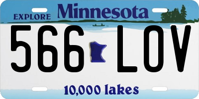 MN license plate 566LOV