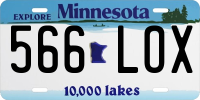 MN license plate 566LOX