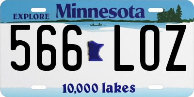MN license plate 566LOZ