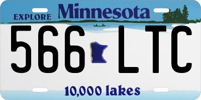 MN license plate 566LTC