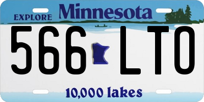 MN license plate 566LTO