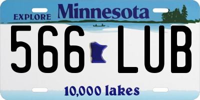MN license plate 566LUB