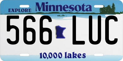 MN license plate 566LUC