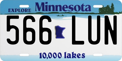 MN license plate 566LUN