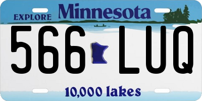 MN license plate 566LUQ