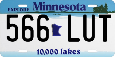 MN license plate 566LUT