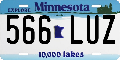 MN license plate 566LUZ