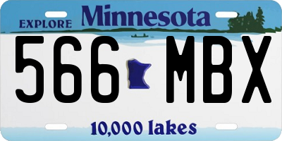 MN license plate 566MBX
