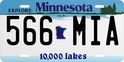MN license plate 566MIA