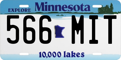 MN license plate 566MIT