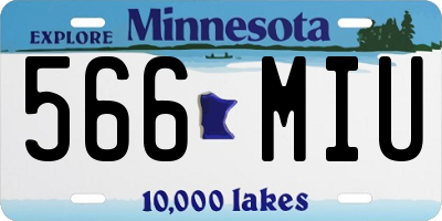 MN license plate 566MIU