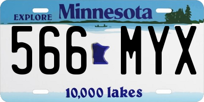 MN license plate 566MYX