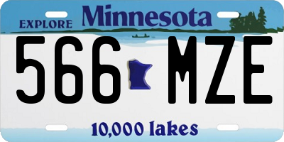 MN license plate 566MZE