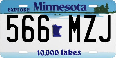 MN license plate 566MZJ