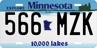 MN license plate 566MZK