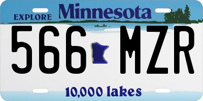 MN license plate 566MZR