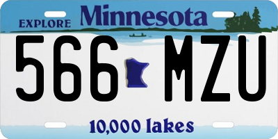 MN license plate 566MZU