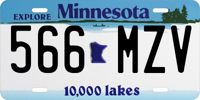 MN license plate 566MZV