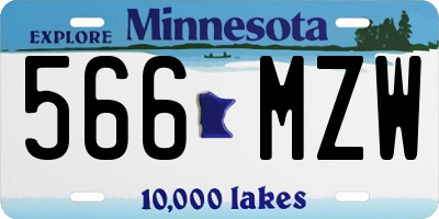 MN license plate 566MZW