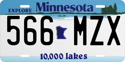 MN license plate 566MZX