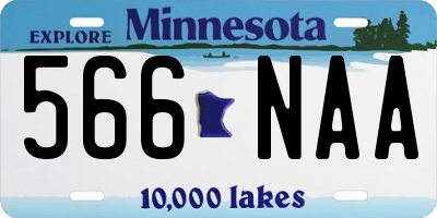 MN license plate 566NAA