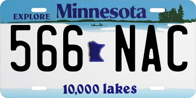 MN license plate 566NAC