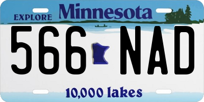 MN license plate 566NAD