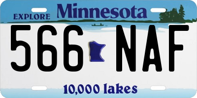 MN license plate 566NAF