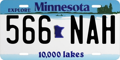 MN license plate 566NAH