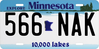 MN license plate 566NAK