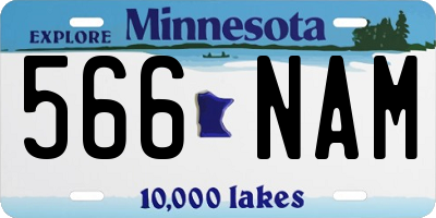 MN license plate 566NAM