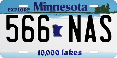 MN license plate 566NAS