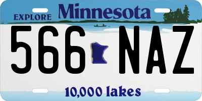 MN license plate 566NAZ