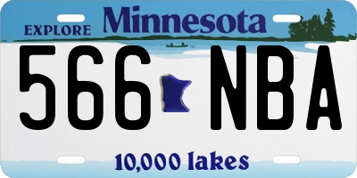 MN license plate 566NBA