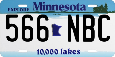 MN license plate 566NBC