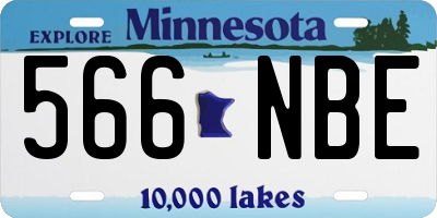 MN license plate 566NBE