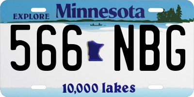 MN license plate 566NBG