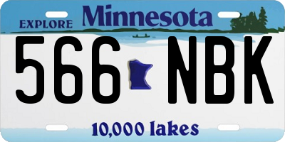 MN license plate 566NBK