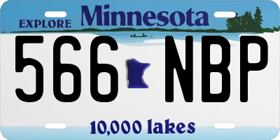 MN license plate 566NBP