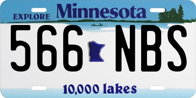 MN license plate 566NBS